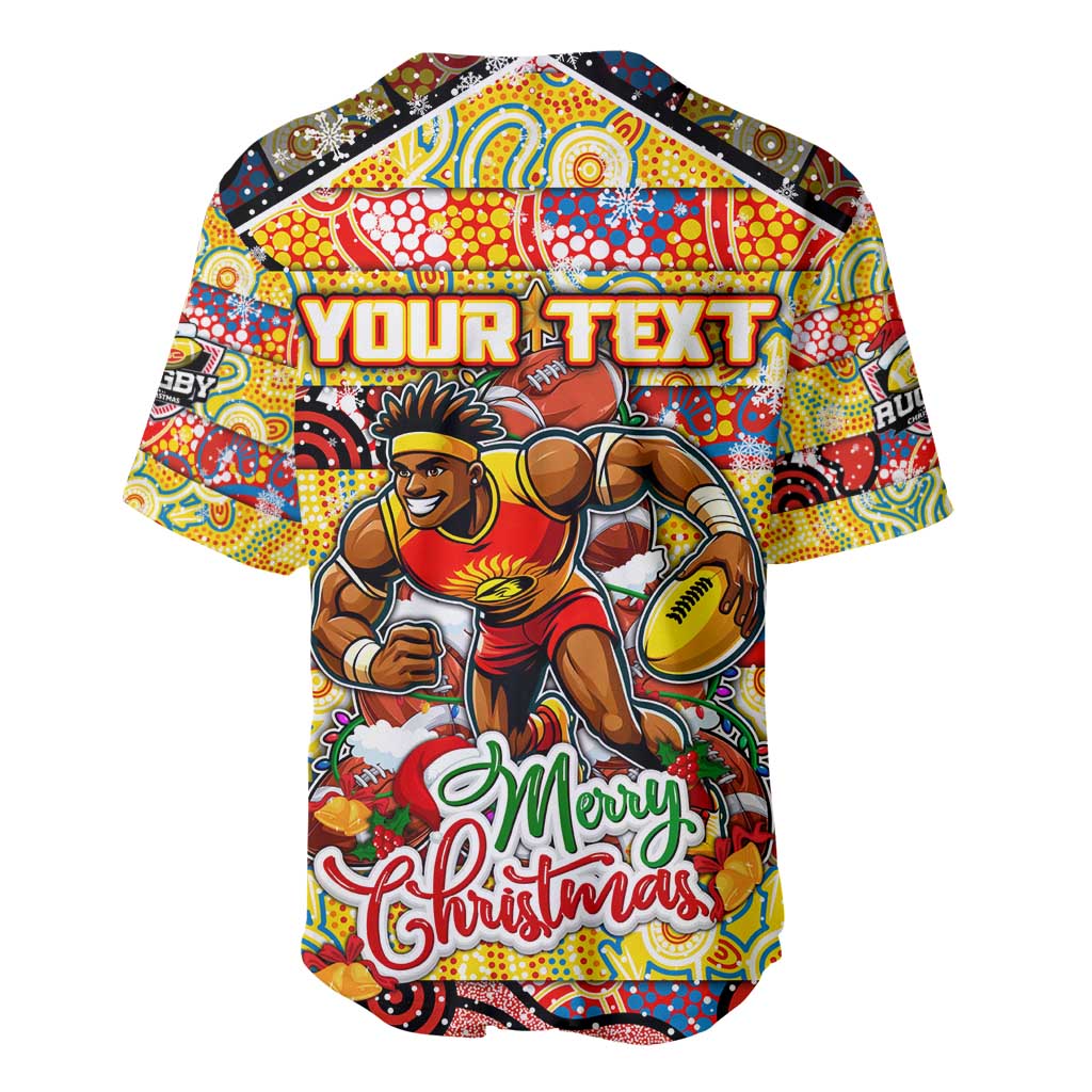 Custom Suns Rugby Merry Christmas Baseball Jersey Indigenous Australian Art