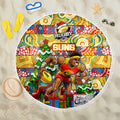 Suns Football Merry Christmas Beach Blanket Indigenous Australian Art