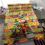 Suns Football Merry Christmas Bedding Set Indigenous Australian Art