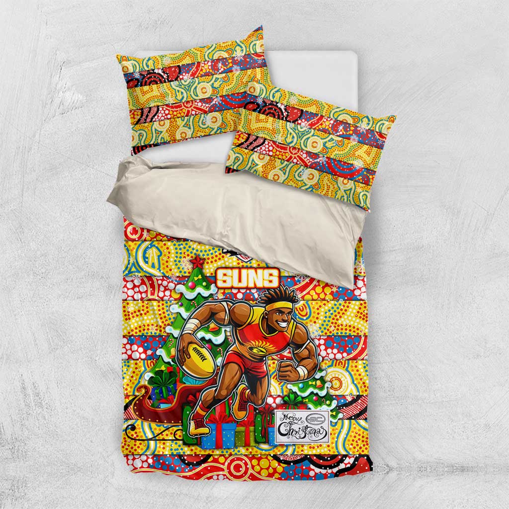 Suns Football Merry Christmas Bedding Set Indigenous Australian Art
