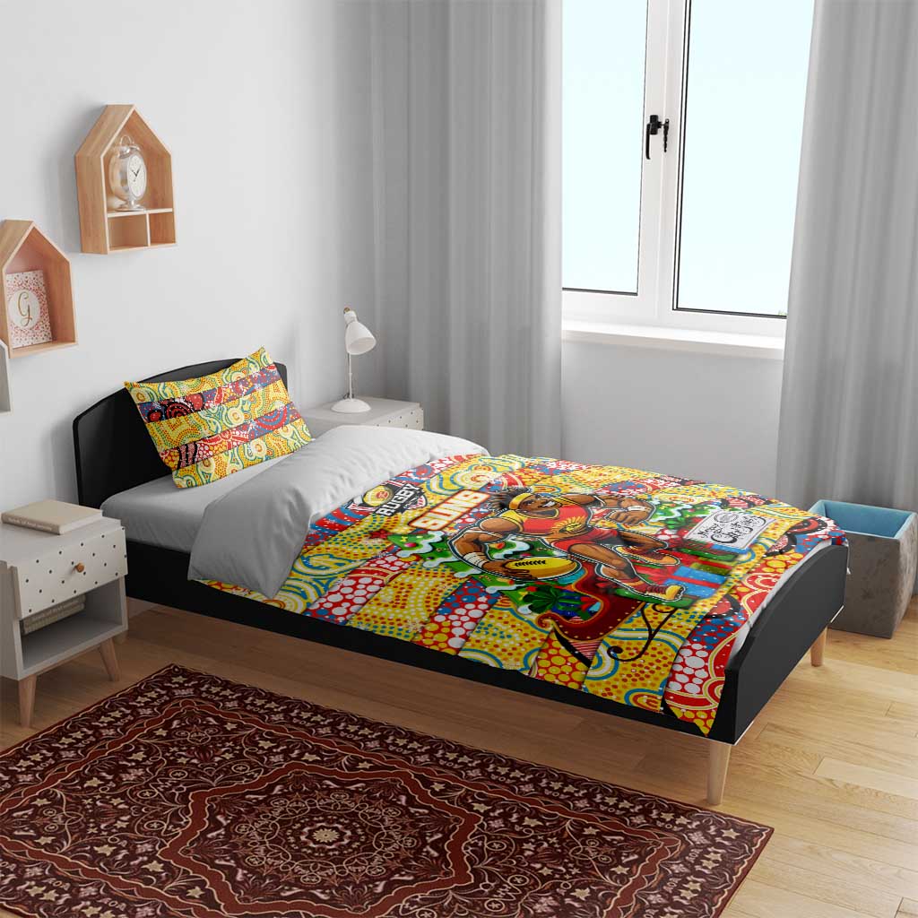 Suns Football Merry Christmas Bedding Set Indigenous Australian Art