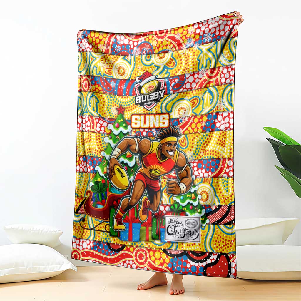 Suns Football Merry Christmas Blanket Indigenous Australian Art