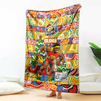 Suns Football Merry Christmas Blanket Indigenous Australian Art