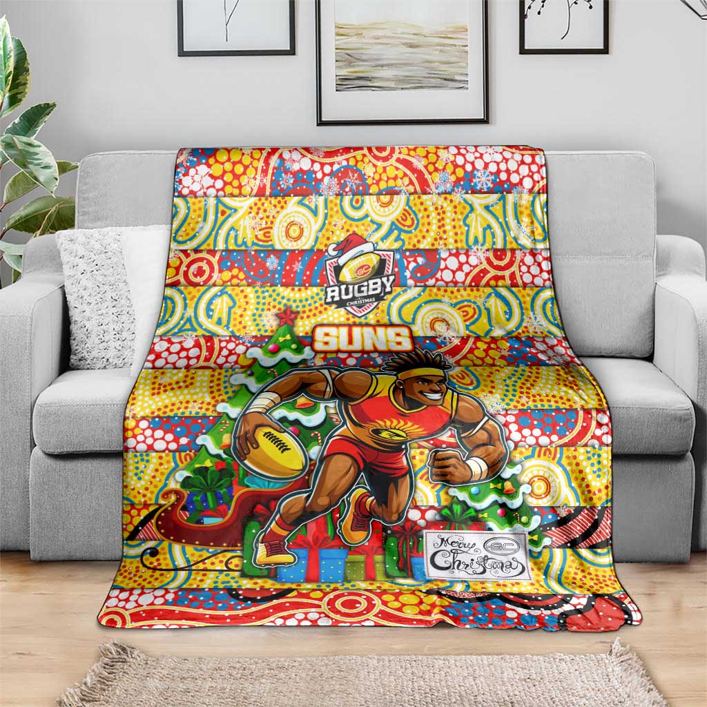 Suns Football Merry Christmas Blanket Indigenous Australian Art