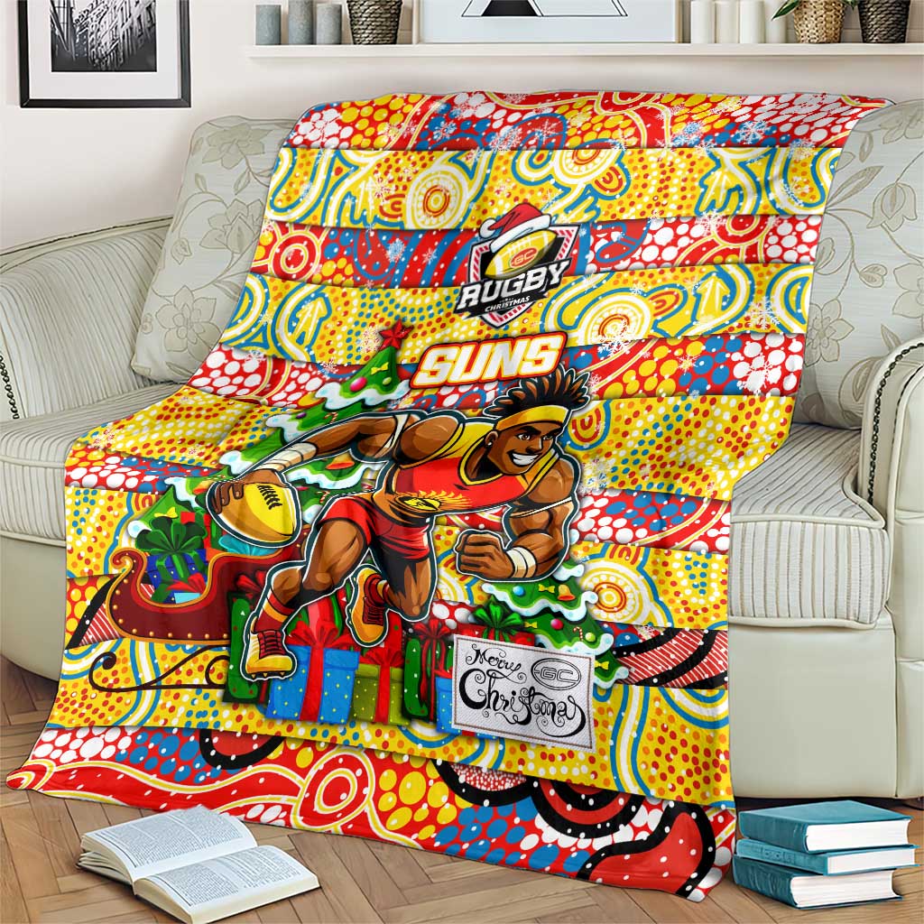 Suns Football Merry Christmas Blanket Indigenous Australian Art