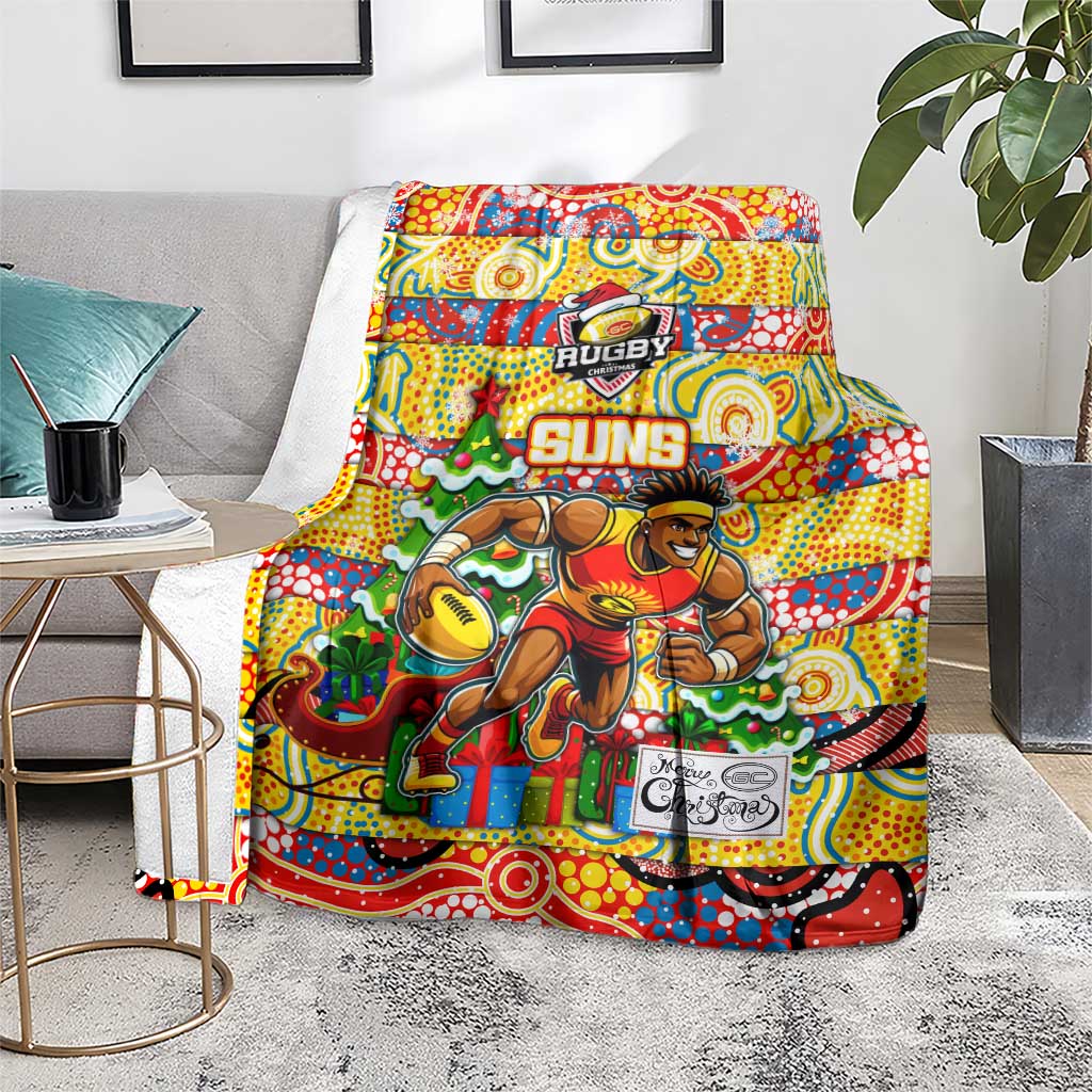Suns Football Merry Christmas Blanket Indigenous Australian Art