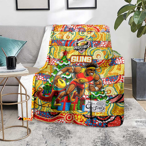 Suns Football Merry Christmas Blanket Indigenous Australian Art