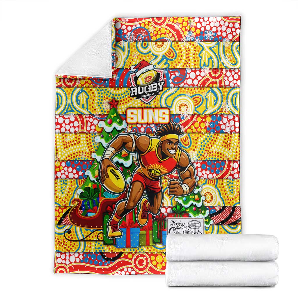 Suns Football Merry Christmas Blanket Indigenous Australian Art