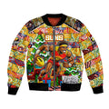 Custom Suns Rugby Merry Christmas Bomber Jacket Indigenous Australian Art