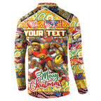 Custom Suns Rugby Merry Christmas Button Sweatshirt Indigenous Australian Art