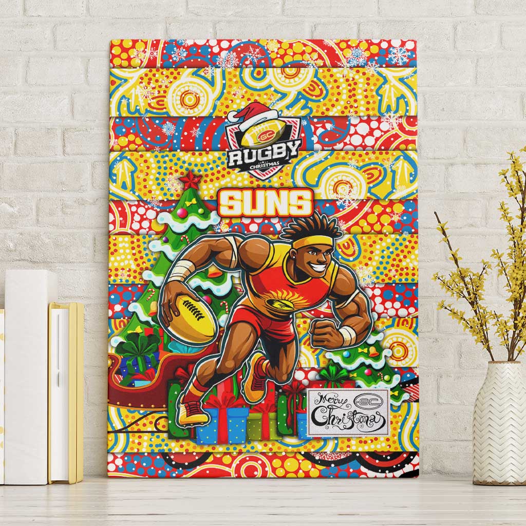 Suns Football Merry Christmas Canvas Wall Art Indigenous Australian Art