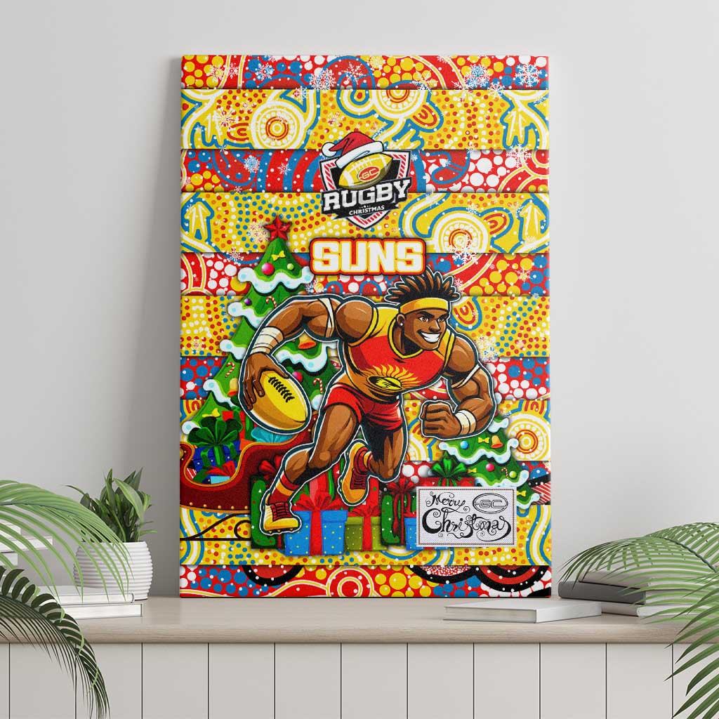 Suns Football Merry Christmas Canvas Wall Art Indigenous Australian Art
