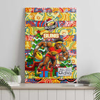 Suns Football Merry Christmas Canvas Wall Art Indigenous Australian Art