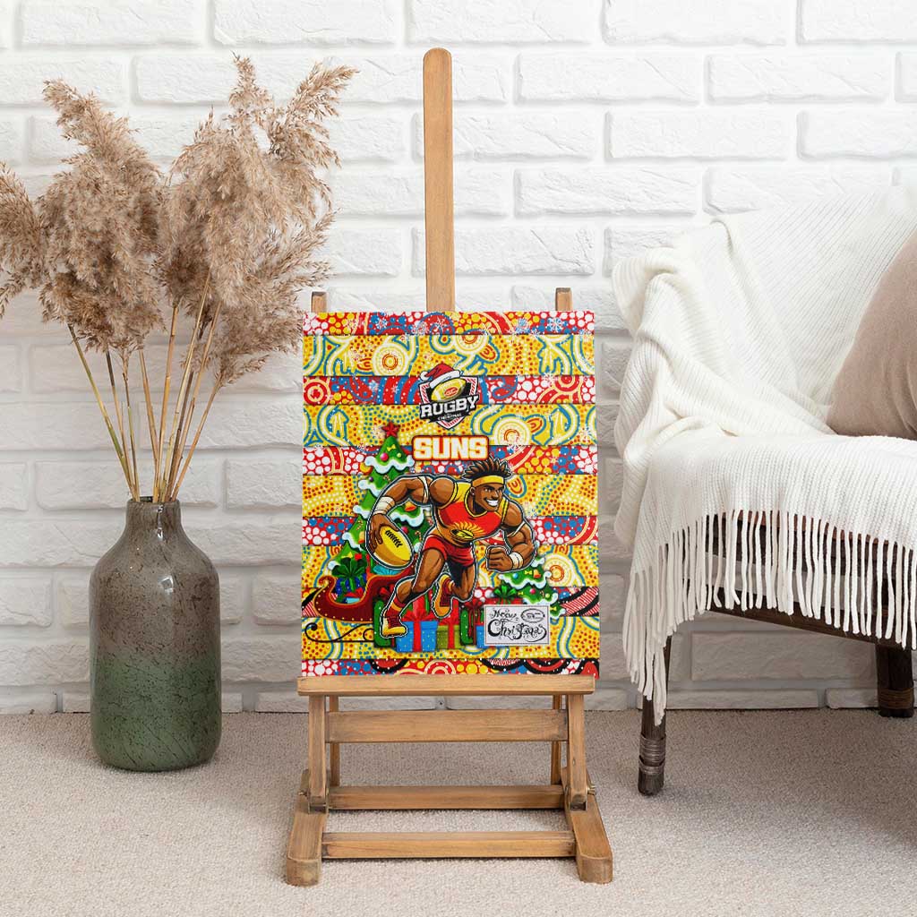Suns Football Merry Christmas Canvas Wall Art Indigenous Australian Art
