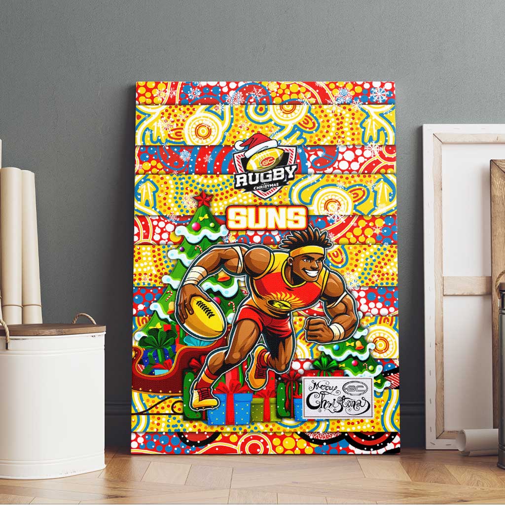 Suns Football Merry Christmas Canvas Wall Art Indigenous Australian Art