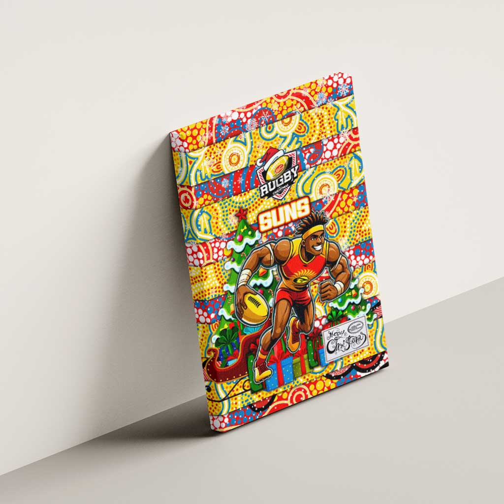 Suns Football Merry Christmas Canvas Wall Art Indigenous Australian Art