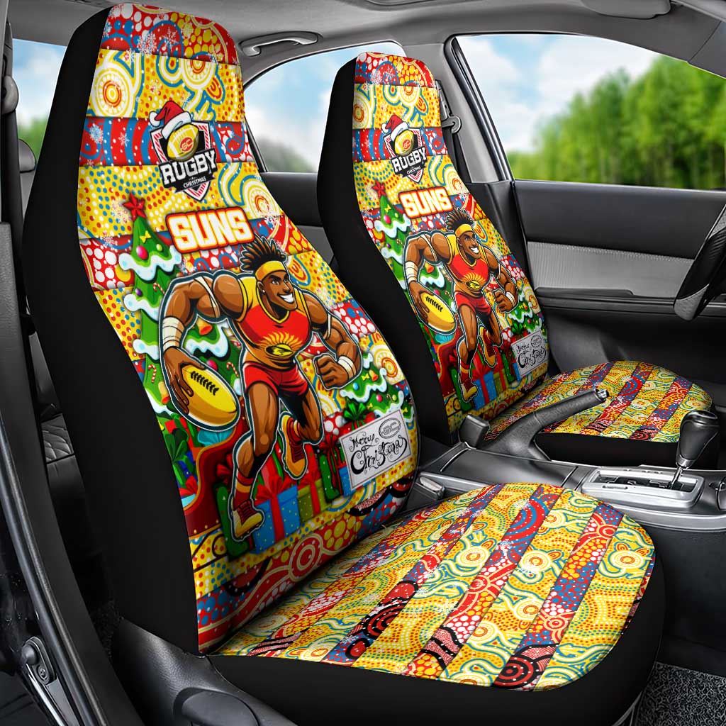Suns Football Merry Christmas Car Seat Cover Indigenous Australian Art