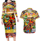 Custom Suns Rugby Merry Christmas Couples Matching Long Sleeve Bodycon Dress and Hawaiian Shirt Indigenous Australian Art