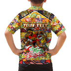 Custom Suns Rugby Merry Christmas Family Matching Summer Maxi Dress and Hawaiian Shirt Indigenous Australian Art
