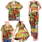 Custom Suns Rugby Merry Christmas Family Matching Tank Maxi Dress and Hawaiian Shirt Indigenous Australian Art