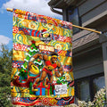 Suns Football Merry Christmas Garden Flag Indigenous Australian Art