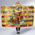 Suns Football Merry Christmas Hooded Blanket Indigenous Australian Art