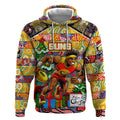 Custom Suns Rugby Merry Christmas Hoodie Indigenous Australian Art