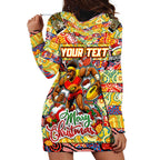 Custom Suns Rugby Merry Christmas Hoodie Dress Indigenous Australian Art