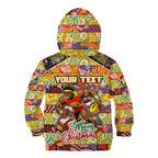 Custom Suns Rugby Merry Christmas Kid Hoodie Indigenous Australian Art