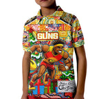 Custom Suns Rugby Merry Christmas Kid Polo Shirt Indigenous Australian Art