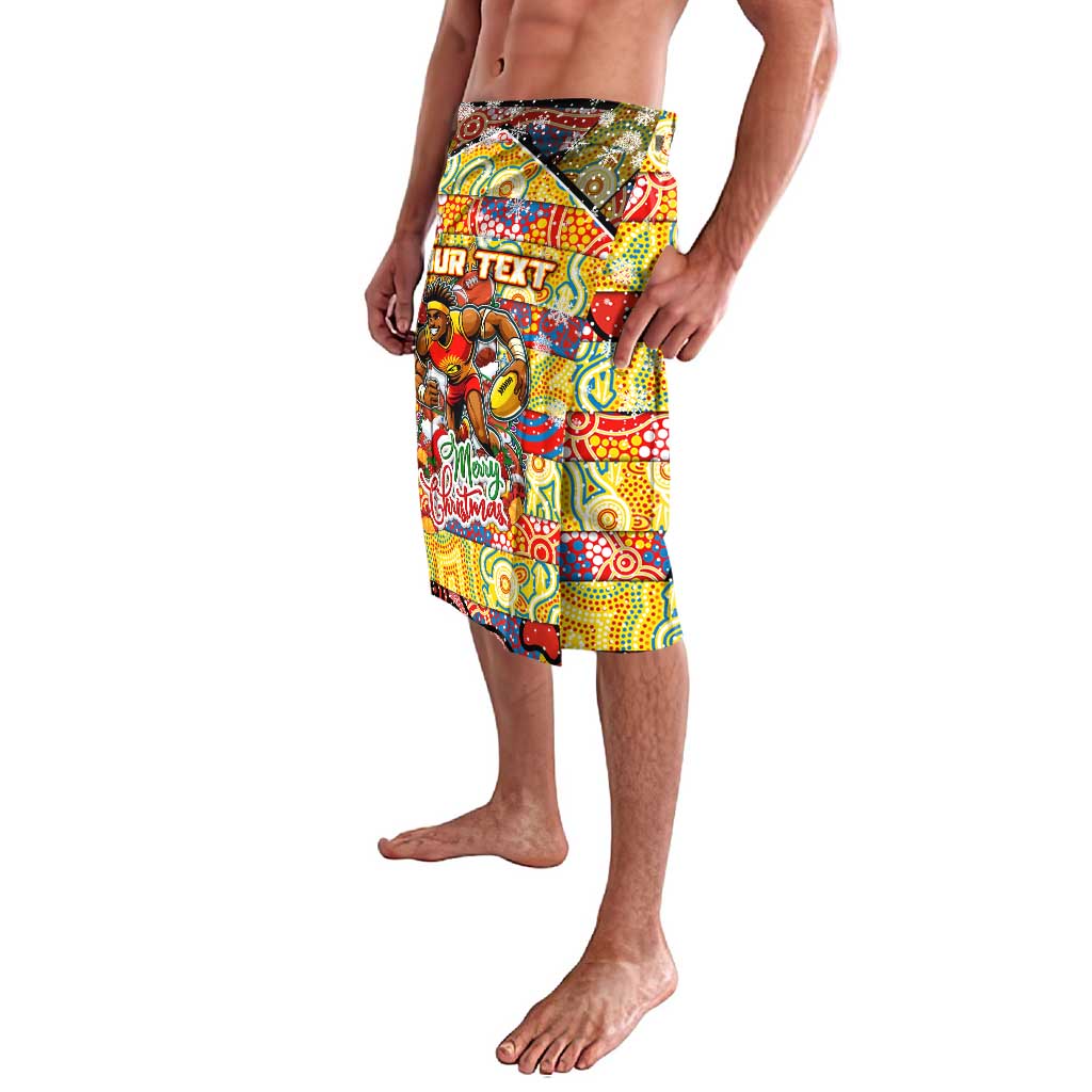 Custom Suns Rugby Merry Christmas Lavalava Indigenous Australian Art