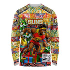 Custom Suns Rugby Merry Christmas Long Sleeve Shirt Indigenous Australian Art