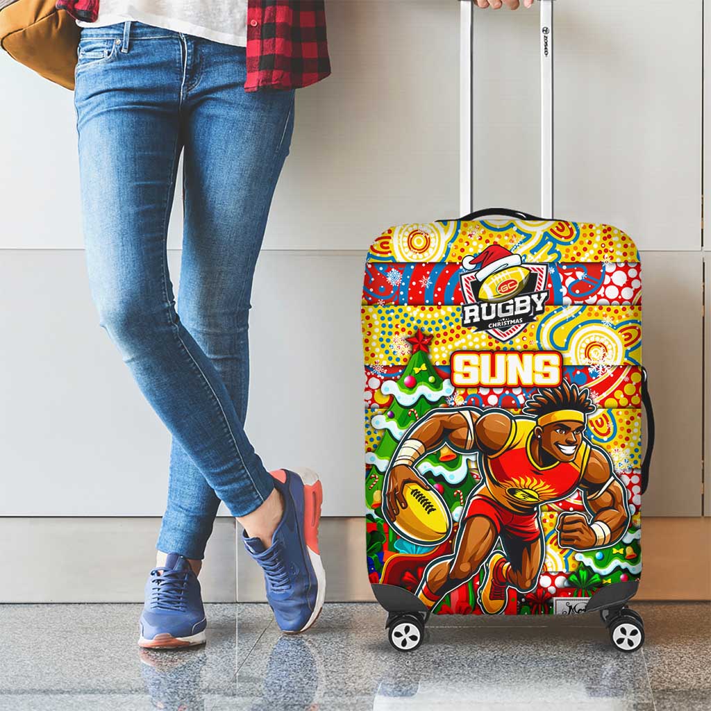Suns Football Merry Christmas Luggage Cover Indigenous Australian Art