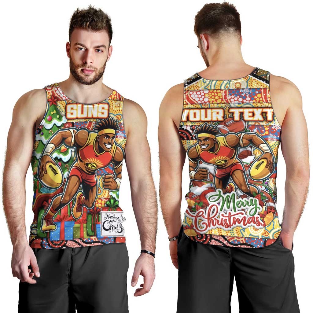 Custom Suns Rugby Merry Christmas Men Tank Top Indigenous Australian Art