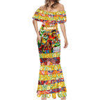 Custom Suns Rugby Merry Christmas Mermaid Dress Indigenous Australian Art