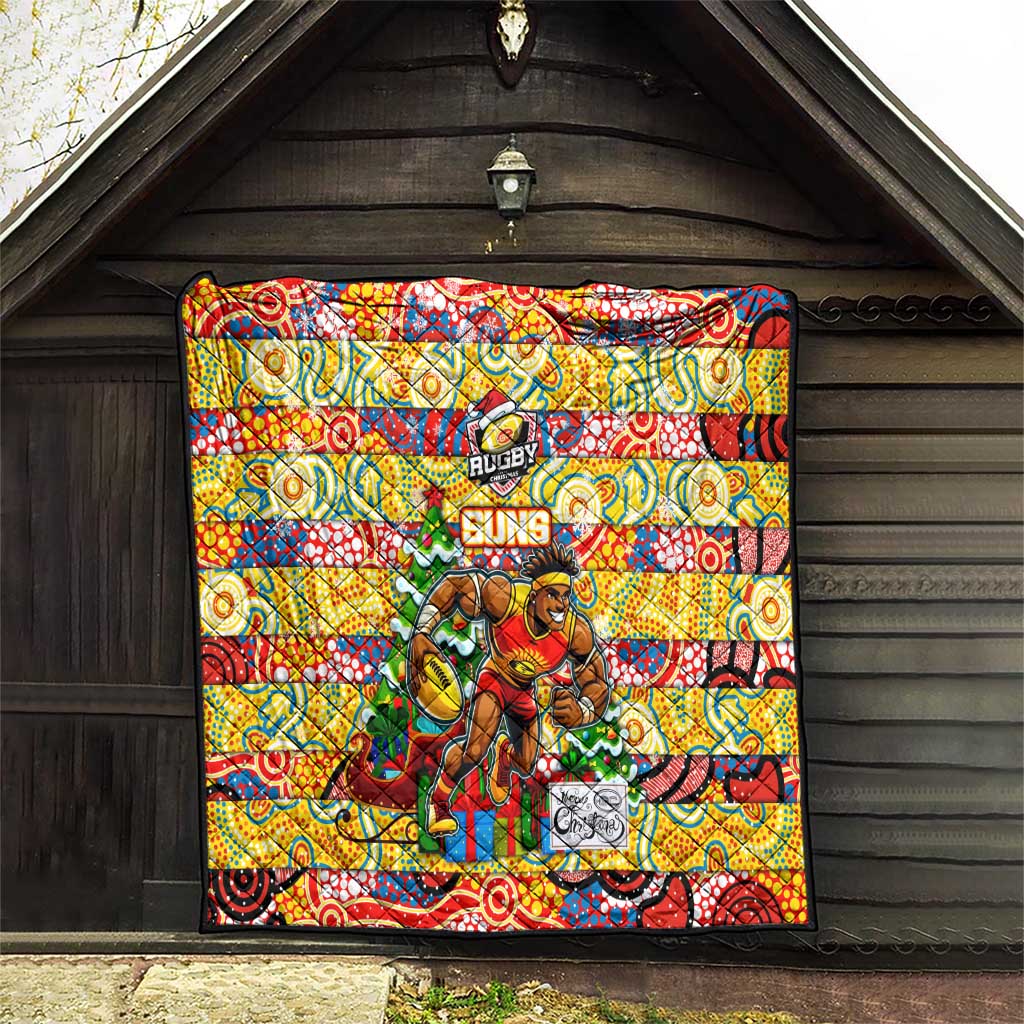 Suns Football Merry Christmas Quilt Indigenous Australian Art