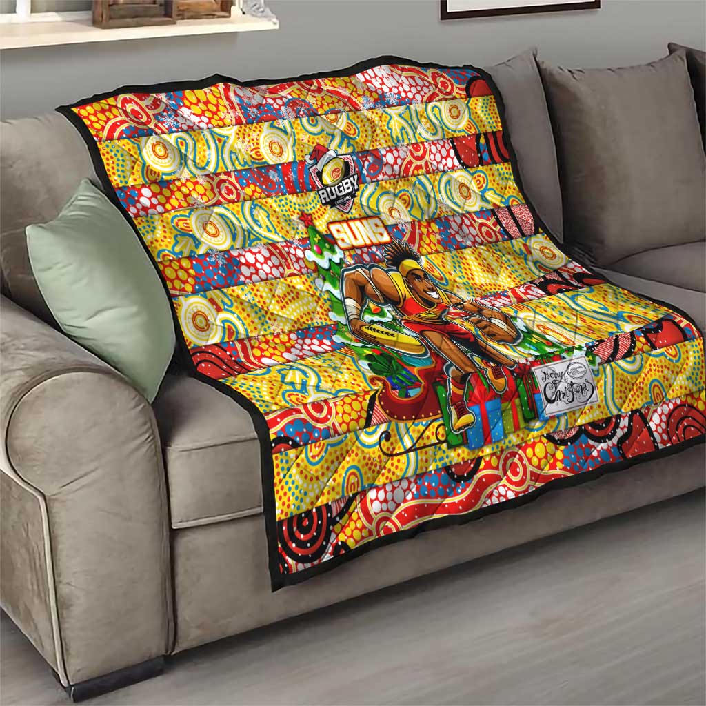 Suns Football Merry Christmas Quilt Indigenous Australian Art