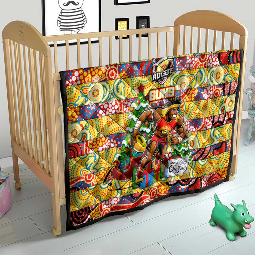 Suns Football Merry Christmas Quilt Indigenous Australian Art