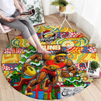 Suns Football Merry Christmas Round Carpet Indigenous Australian Art