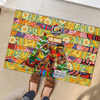 Suns Football Merry Christmas Rubber Doormat Indigenous Australian Art