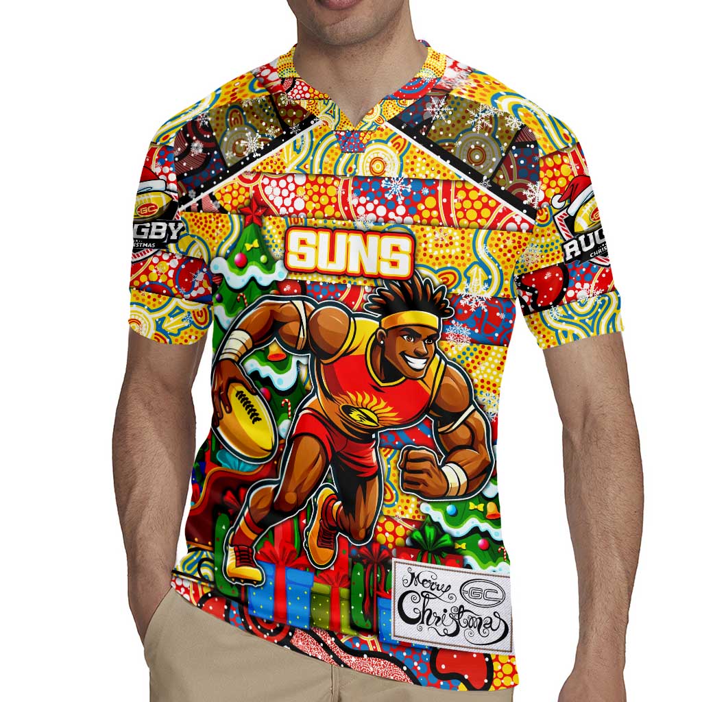 Custom Suns Rugby Merry Christmas Rugby Jersey Indigenous Australian Art