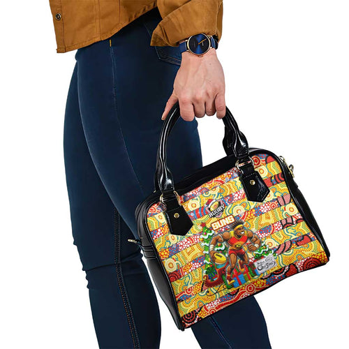 Suns Football Merry Christmas Shoulder Handbag Indigenous Australian Art