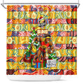Suns Football Merry Christmas Shower Curtain Indigenous Australian Art