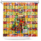 Suns Football Merry Christmas Shower Curtain Indigenous Australian Art