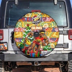 Suns Football Merry Christmas Spare Tire Cover Indigenous Australian Art