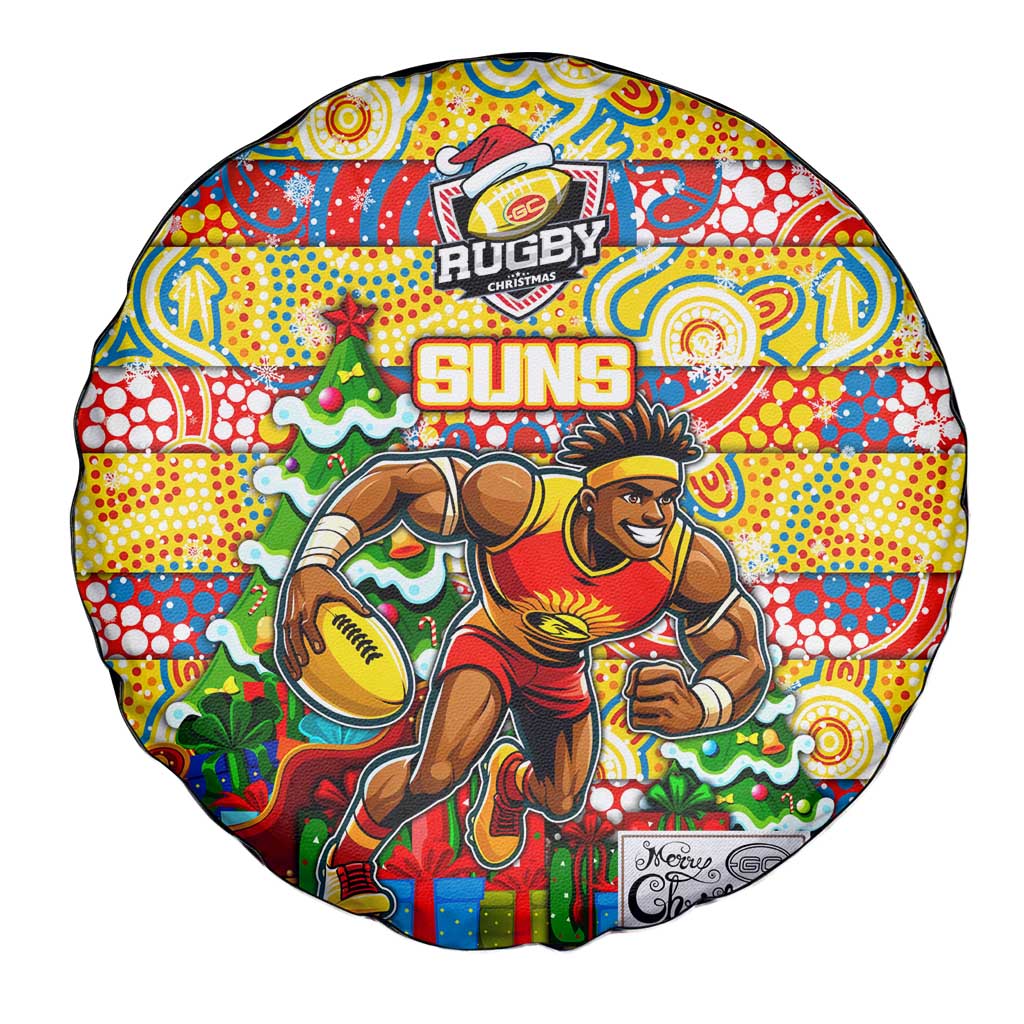 Suns Football Merry Christmas Spare Tire Cover Indigenous Australian Art