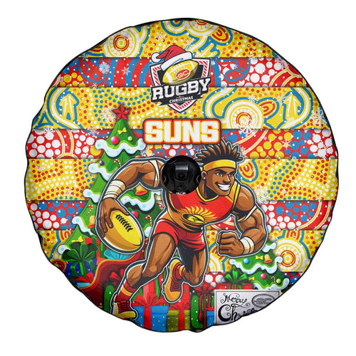 Suns Football Merry Christmas Spare Tire Cover Indigenous Australian Art