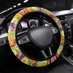 Suns Football Merry Christmas Steering Wheel Cover Indigenous Australian Art
