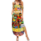 Custom Suns Rugby Merry Christmas Summer Maxi Dress Indigenous Australian Art