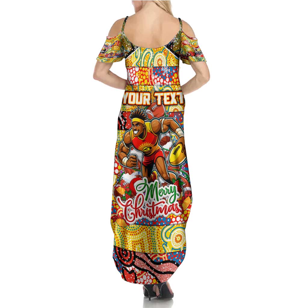 Custom Suns Rugby Merry Christmas Summer Maxi Dress Indigenous Australian Art